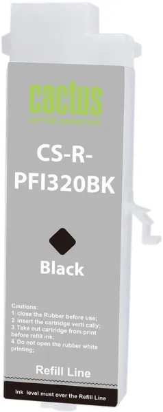 Перезаправляемый картридж Cactus (черный, 260 мл.) (арт. CS-R-PFI320BK)