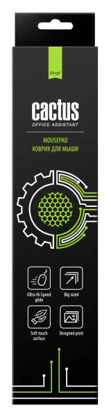 Коврик для мыши Cactus XL, черный, 400x300x3мм (арт. CS-MP-PRO02XL)