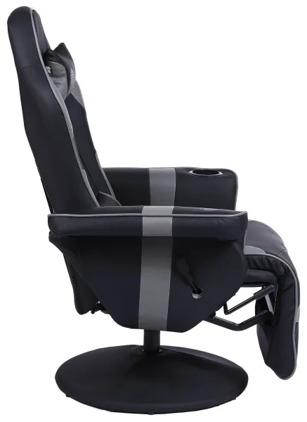 Игровое кресло Cactus черный/серый подставкой для ног (арт. CS-CHR-GS200BLG)