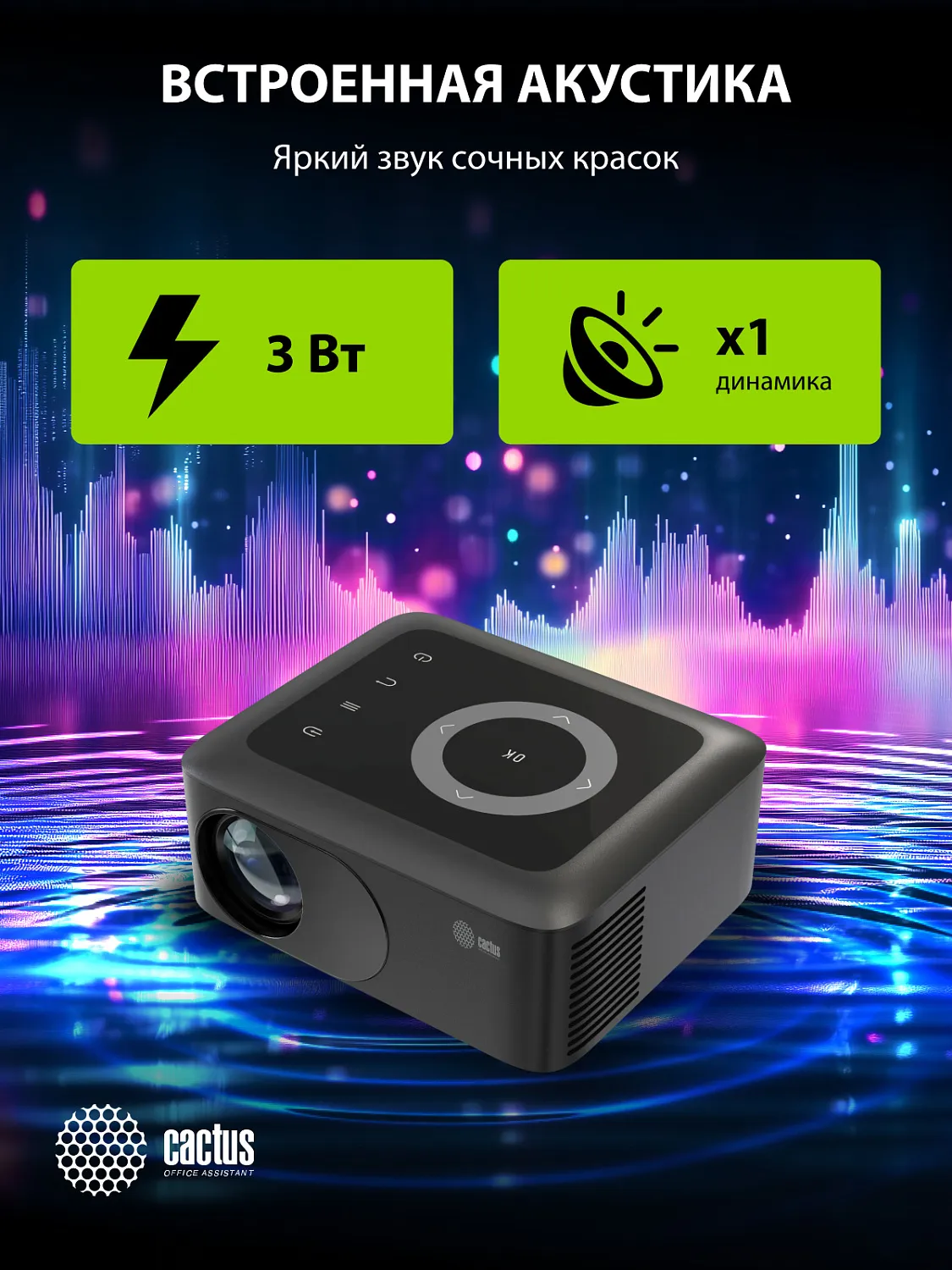 Проектор Cactus CS-PRE.08B.WXGA (арт. CS-PRE.08B.WXGA)