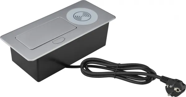 Розетка для столешницы Cactus (26.5x11.8x6.5 см, серебристый) (арт. CS-SOCKET-USBA-WLESS)