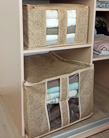 Кофр ГЕЛЕОС для хранения вещей, «Миндаль» / Бежевый, 40х40х25 см (арт. МНД_20)