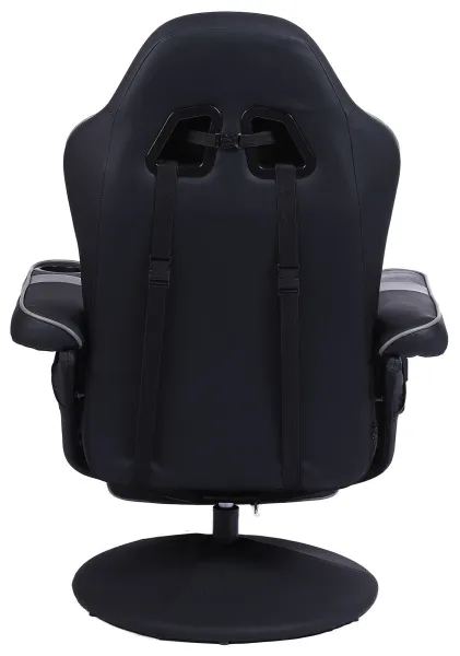 Игровое кресло Cactus черный/серый подставкой для ног (арт. CS-CHR-GS200BLG)