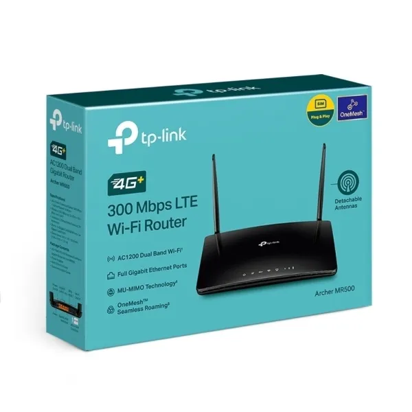 Двухдиапазонный гигабитный роутер TP-Link Archer MR500, Wi‑Fi AC1200 с поддержкой 4G+ категории 6 (арт. Archer MR500)