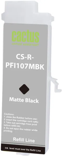 Перезаправляемый картридж Cactus (чёрный матовый, 260 мл.) (арт. CS-R-PFI107MBK)