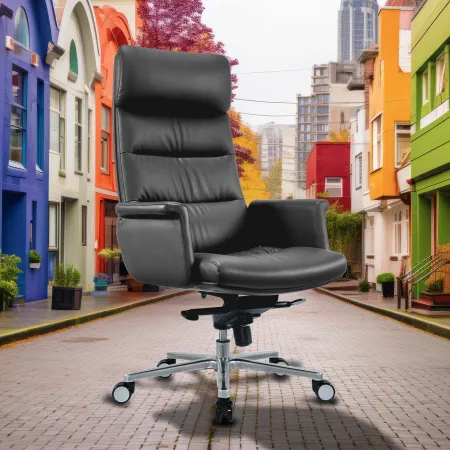 Кресло руководителя Cactus кожа крестов. алюминий (арт. CS-LBK-AMSTERDAM)