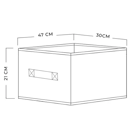 КОРОБ для хранения ГЕЛЕОС Коттон-30 (30х47х21 см) серый (арт. КОТТОН-30-СР)