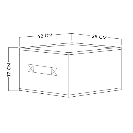 КОРОБ для хранения ГЕЛЕОС Коттон-18 (25х42х17 см) серый (арт. КОТТОН-18-СР)