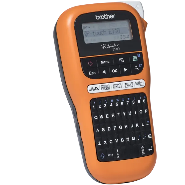 Принтер этикеток Brother P-touch E-110VP + 10 дополнительных кассет с лентами (арт. PTE110VPR1BUND)