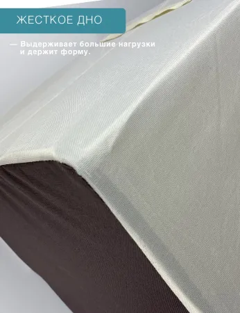 Кофр ГЕЛЕОС Оксфорд (белый/коричневый, 60х42х40) (арт. К100-БЛК)