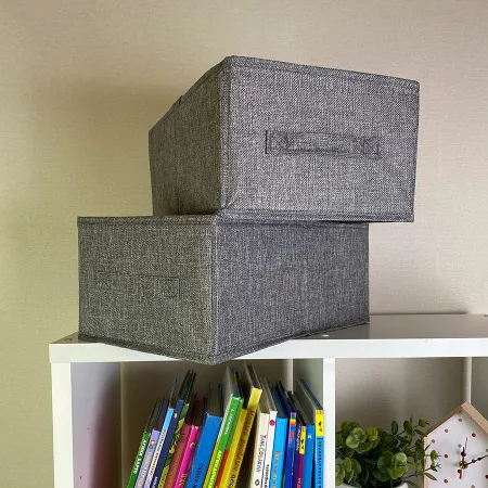 КОРОБ для хранения ГЕЛЕОС Коттон-18 (25х42х17 см) серый (арт. КОТТОН-18-СР)