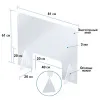 Экран защитный Office Kit настольный 61×81 см, с окном 40×20 см, акрил (арт. SCR-OK60804022)