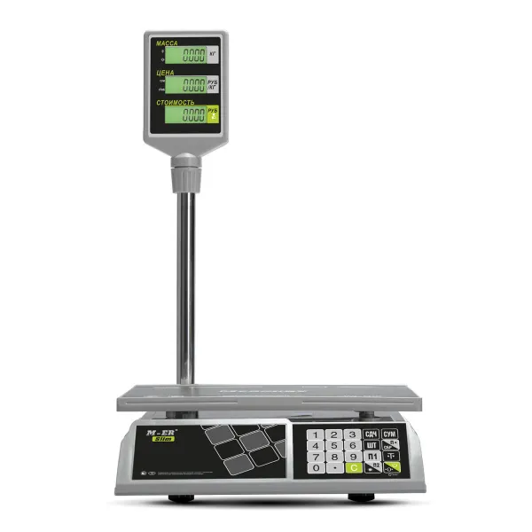 Торговые настольные весы Mertech M-ER 326 ACP-32.5 ″Slim″ LCD Белые (арт. 3045)