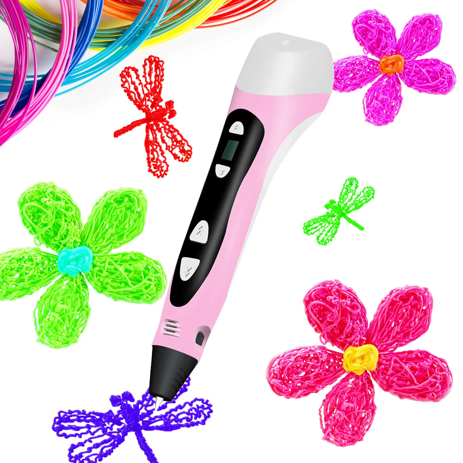 Ручка 3D Cactus PLA ABS LCD (розовый) (арт. CS-3D-PEN-C-PN)