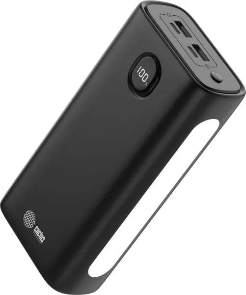 Мобильный аккумулятор Cactus (30000mAh, 4.5A, 2xUSB-A/USB-C, черный) (арт. CS-PBFSJA-30000)
