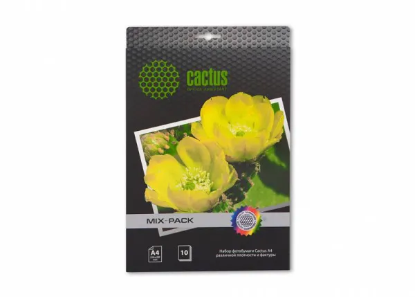 Фотобумага Cactus Фотобумага CS-MIXPACK A4/21л. различная фактура универсальная (арт. CS-MIXPACK)