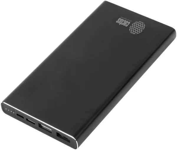 Мобильный аккумулятор Cactus 10000mAh, 2.1A, 2xUSB, черный (арт. CS-PBFSJT-10000)