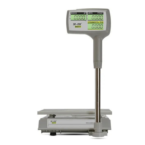 Торговые настольные весы Mertech M-ER 326 ACPX-15.2 ″Slim'X″ LCD Белые (арт. 3048)