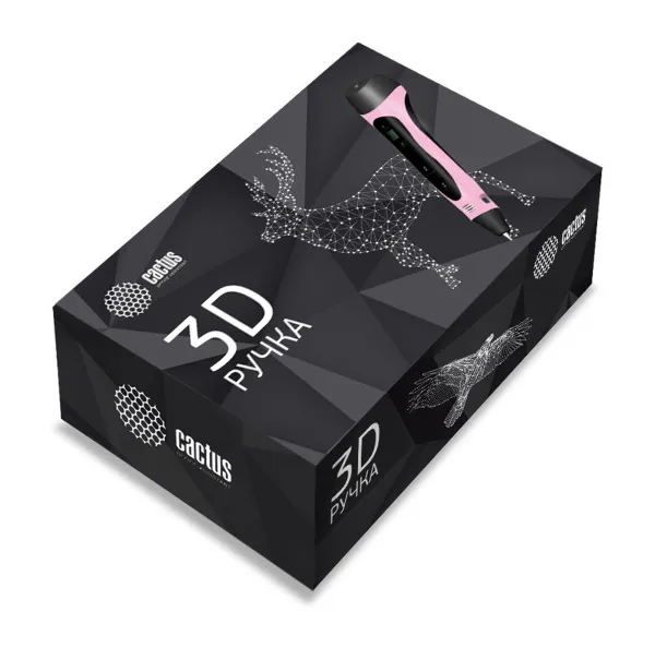 Ручка 3D Cactus PLA ABS LCD (розовый) (арт. CS-3D-PEN-C-PN)