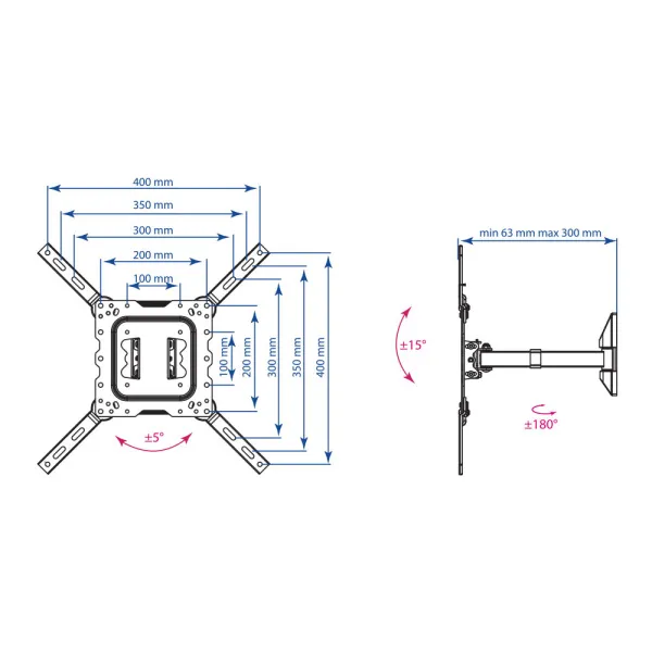 Кронштейн Kromax DIX-17 (чёрный) (арт. 20205)