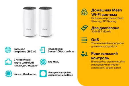 Точка доступа TP-Link Deco M4(2-pack) (арт. Deco M4(2-Pack))