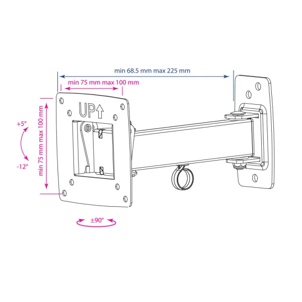 Кронштейн Kromax OPTIMA-103 (чёрный) (арт. 28003)