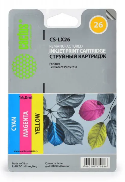 Картридж Cactus Картридж струйный CS-LX26 E260A21E многоцветный (15мл) (арт. CS-LX26)