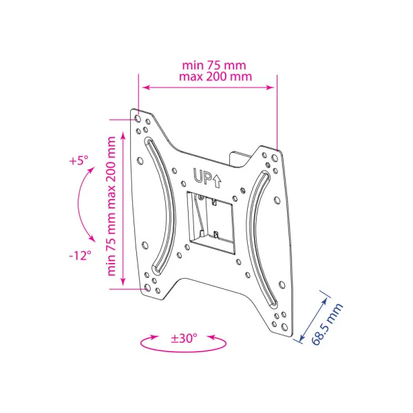 Кронштейн Kromax OPTIMA-202 (чёрный) (арт. 28006)