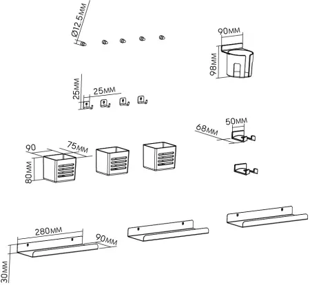 Лотки Cactus (белый) (арт. CS-PB-SET2)