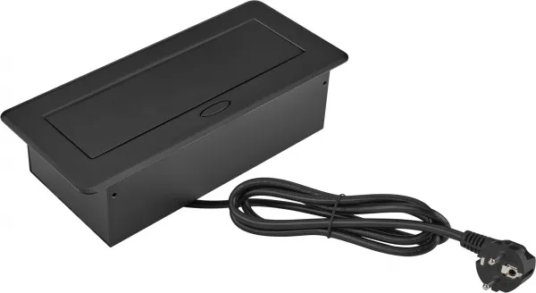 Розетка для столешницы Cactus (26.5x11.8x6.5 см, черный) (арт. CS-SOCKET-EU3-BK)