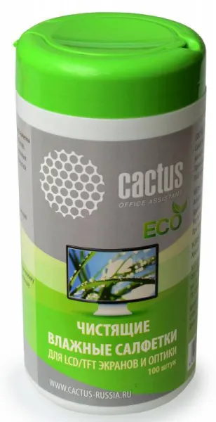 Салфетки Cactus для экранов и оптики туба 100шт влажных (арт. CS-T1001E)