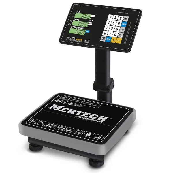 Торговые напольные весы Mertech M-ER 333 ACPU-32.5 с расч. стоимости LCD (арт. 3200)