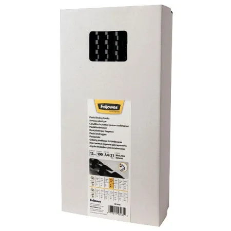Пластиковые пружины Fellowes 12 мм. Цвет: черный, 100 шт (арт. FS-53465)