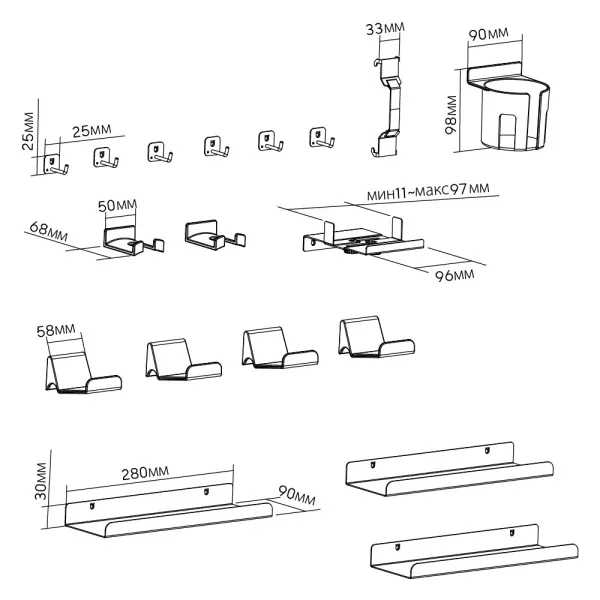 Лотки Cactus (светло-серый) (арт. CS-GMPB-SET1)