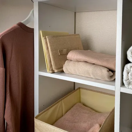 КОРОБ для хранения ГЕЛЕОС Коттон-18 (25х42х17 см) бежевый (арт. КОТТОН-18-БЖ)