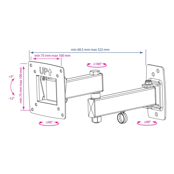Кронштейн Kromax OPTIMA-104 (чёрный) (арт. 28004)