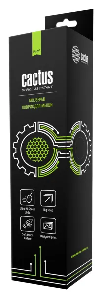 Коврик для мыши Cactus XL, черный, 400x300x3мм (арт. CS-MP-PRO02XL)