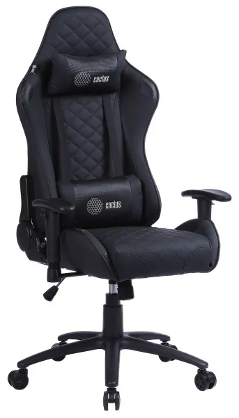 Игровое кресло Cactus черный с подголовником (арт. CS-CHR-030BL)