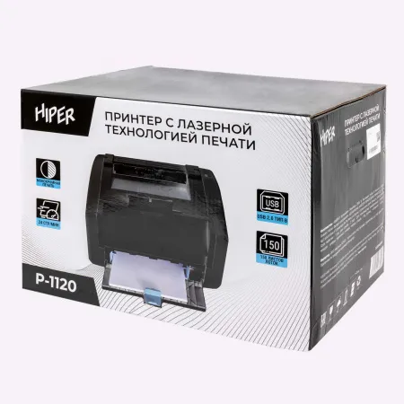 Принтер лазерный черно-белый HIPER P-1120NW Black, A4, USB, Bluetooth, RJ-45, Wi-Fi (арт. P-1120NW (BL))
