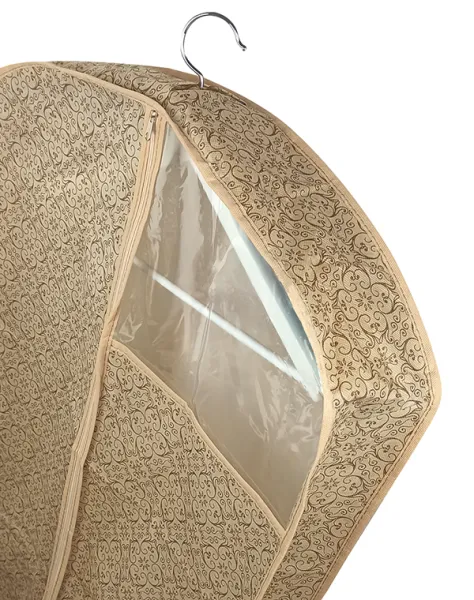 Чехол ГЕЛЕОС для пуховиков и коротких дубленок «Миндаль» / Бежевый, 100х60х10 см (арт. МНД_09)