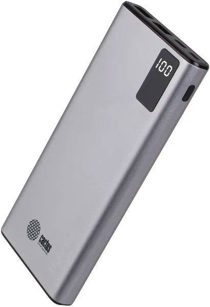 Мобильный аккумулятор Cactus 10000mAh, 3A, 2xUSB, серый (арт. CS-PBFSLT-10000)
