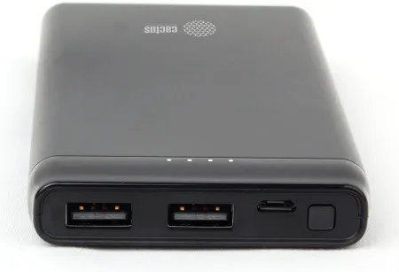 Мобильный аккумулятор Cactus 10000mAh, 2.1A, 2xUSB, черный (арт. CS-PBFSFT-10000)