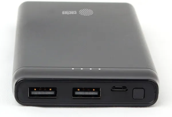 Мобильный аккумулятор Cactus 10000mAh, 2.1A, 2xUSB, черный (арт. CS-PBFSFT-10000)