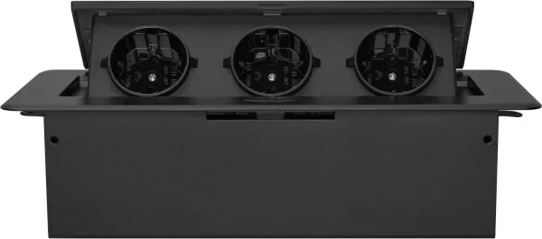 Розетка для столешницы Cactus (26.5x11.8x6.5 см, черный) (арт. CS-SOCKET-EU3-BK)