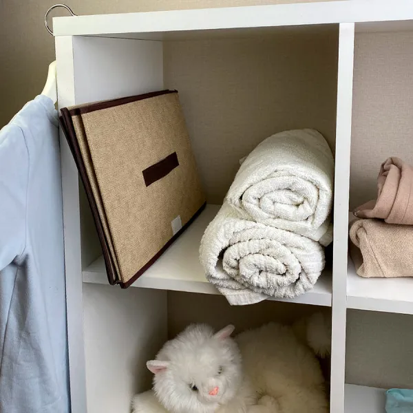 КОРОБ с крышкой для хранения ГЕЛЕОС Линен-24 (24х37х24 см) бежевый (арт. ЛИНЕН-24-БЖ)