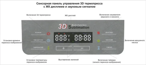 Термопресс вакуумный Bulros T-3D, чёрный (арт. TP-D-vac-T-3D-Bla-___-__)