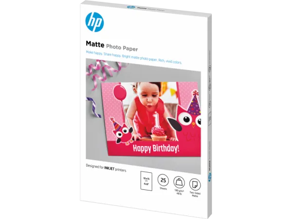 Матовая фотобумага HP Matte, 180 г/м2, 10x15 см (арт. 7HF70A)