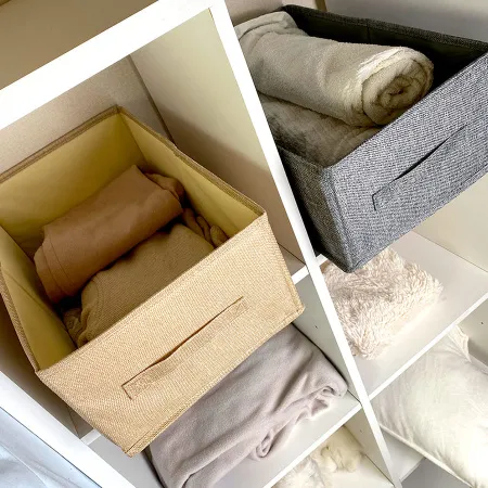 КОРОБ для хранения ГЕЛЕОС Коттон-18 (25х42х17 см) бежевый (арт. КОТТОН-18-БЖ)