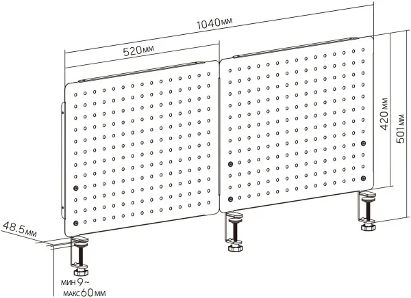 Органайзер Cactus (светло-серый/черный) (арт. CS-PEGB-LGYBK)