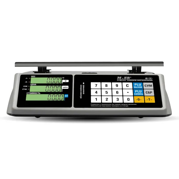 Торговые настольные весы Mertech M-ER 328 C-32.5 LCD с RS-232 и USB без АКБ (арт. 3704)
